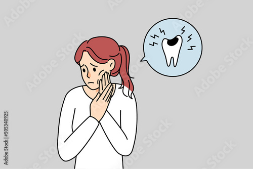 Unhealthy woman suffer from toothache 