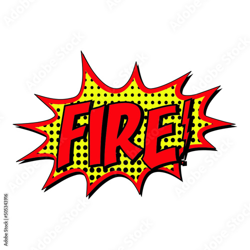 Fire comic burst vector sign