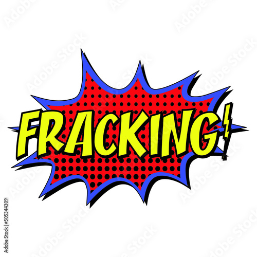 Fracking comic burst vector sign