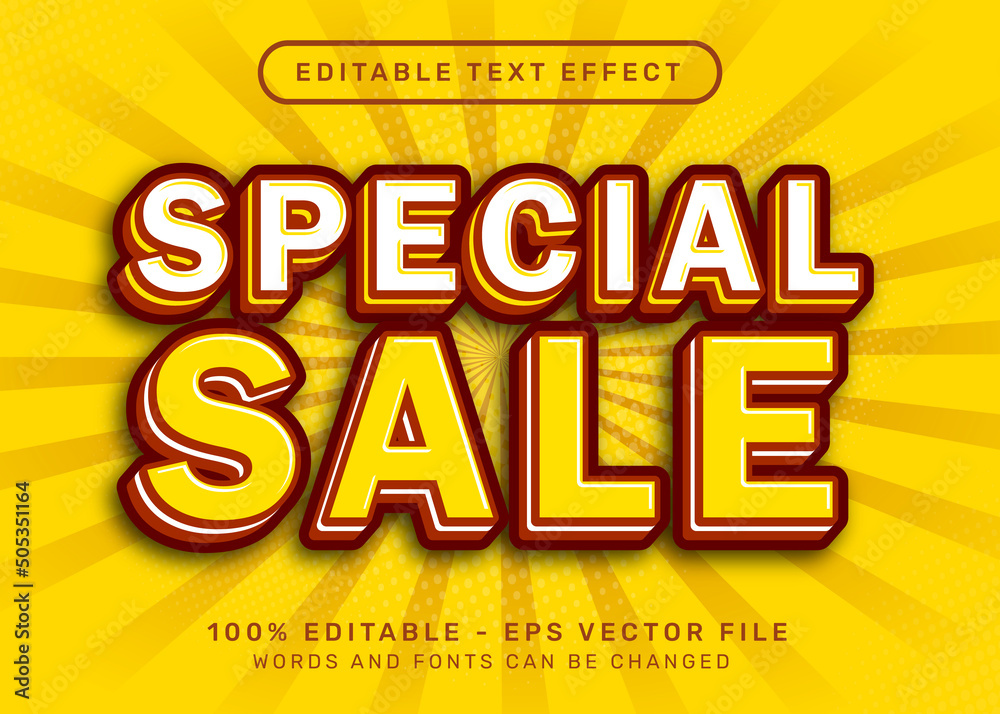 special sale 3d text effect and editable text effect