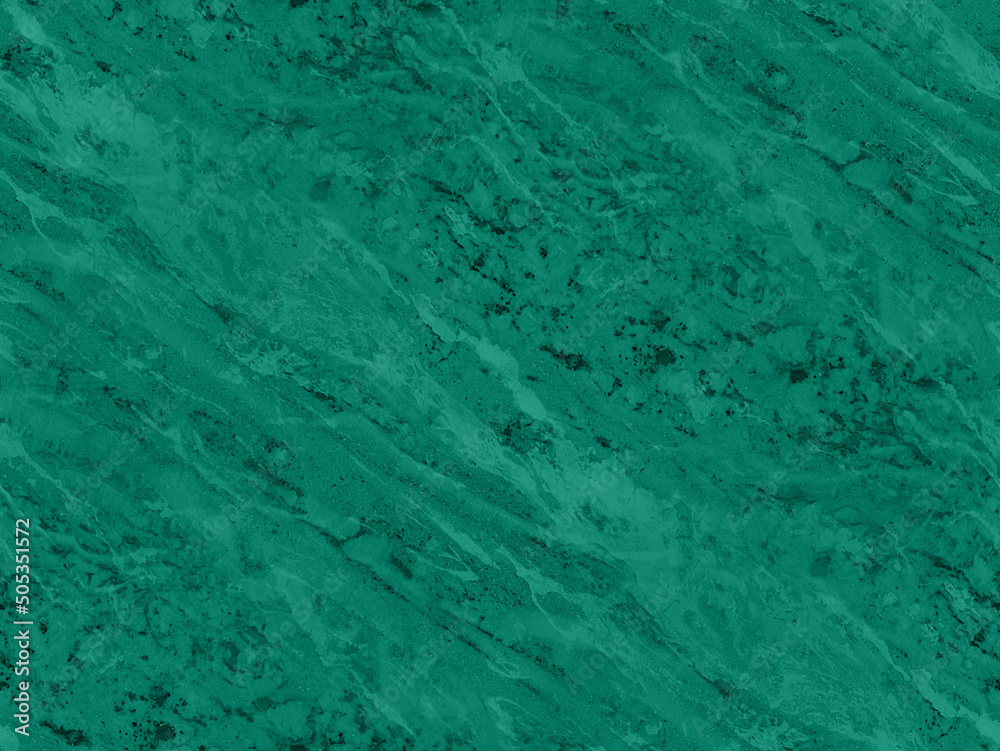 Emerald green marble or travertine texture. Abstract pattern with irregular veins. Monochromatic tile. Seamless background for luxury interior design. 