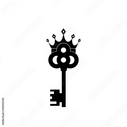 King crown key property home real estate logo isolated on white background
