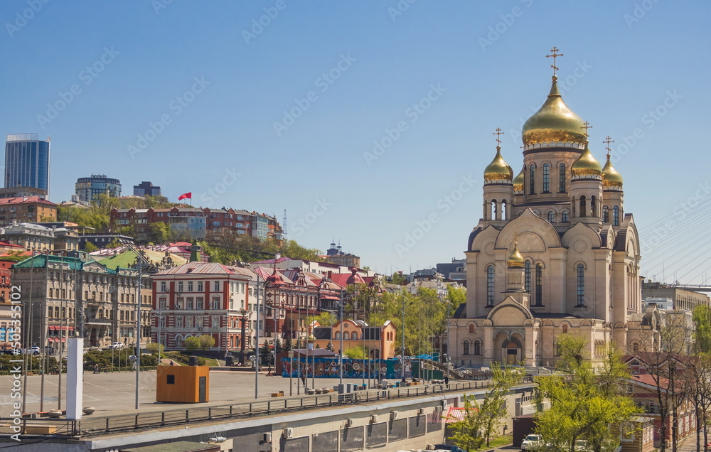 Ταπετσαρία Top view of Vladivostok. Golden Horn Bay.