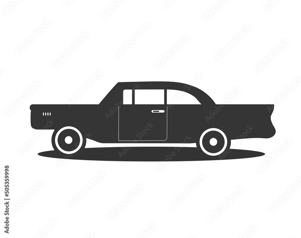 Black Retro car. Vector illustration