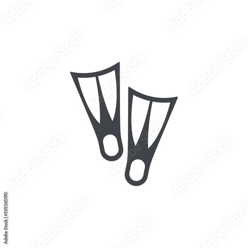Diving fins icon. Underwater equipment simple illustration.