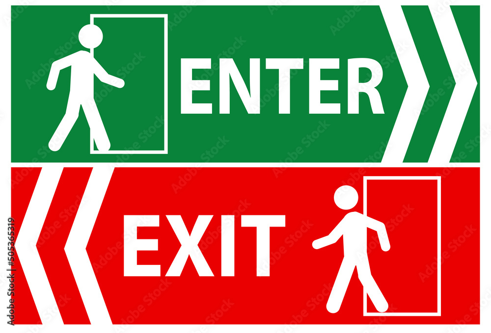 Enter And Exit Sign For Public Awareness Stock Vector Adobe Stock