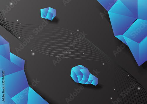 light blue stone in the dark background, technology, abstract