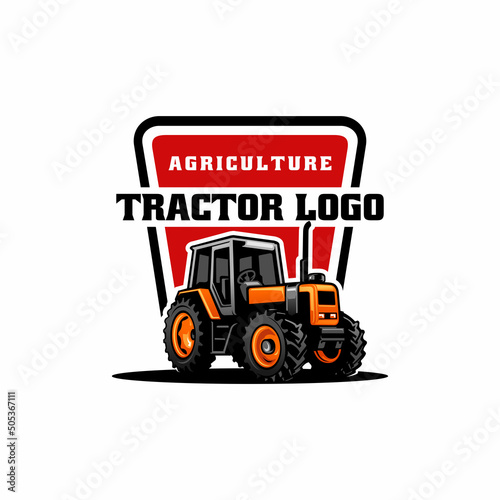 tractor and excavation logo vector