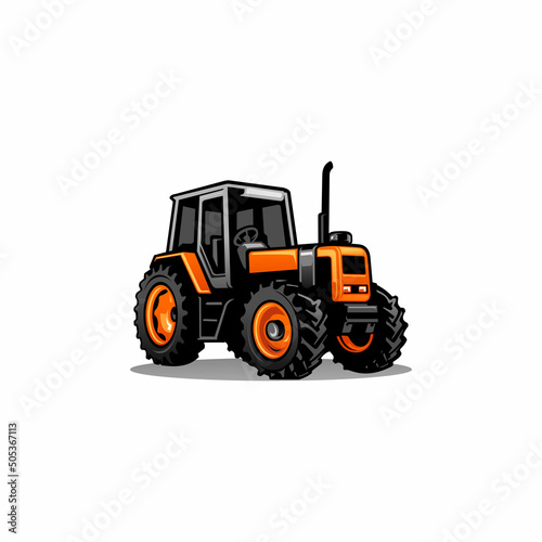 tractor and excavation logo vector
