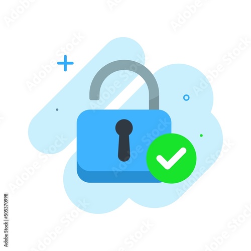 unlock, password correct, success login concept illustration flat design vector eps10. modern graphic element for landing page, empty state ui, infographic, icon