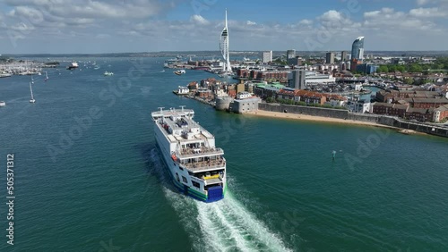 A Ferry Arriving into Portsmouth Harbour