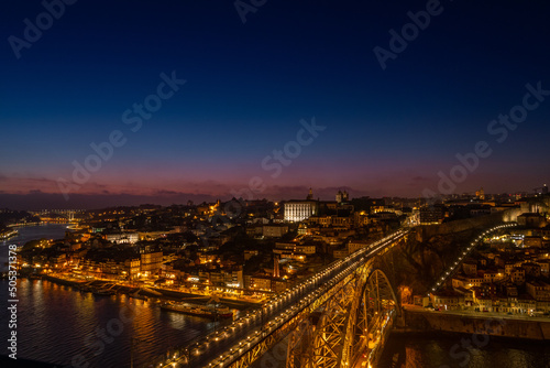 Sunset on Ponte Luis I  Porto  Portugal  May 2022 