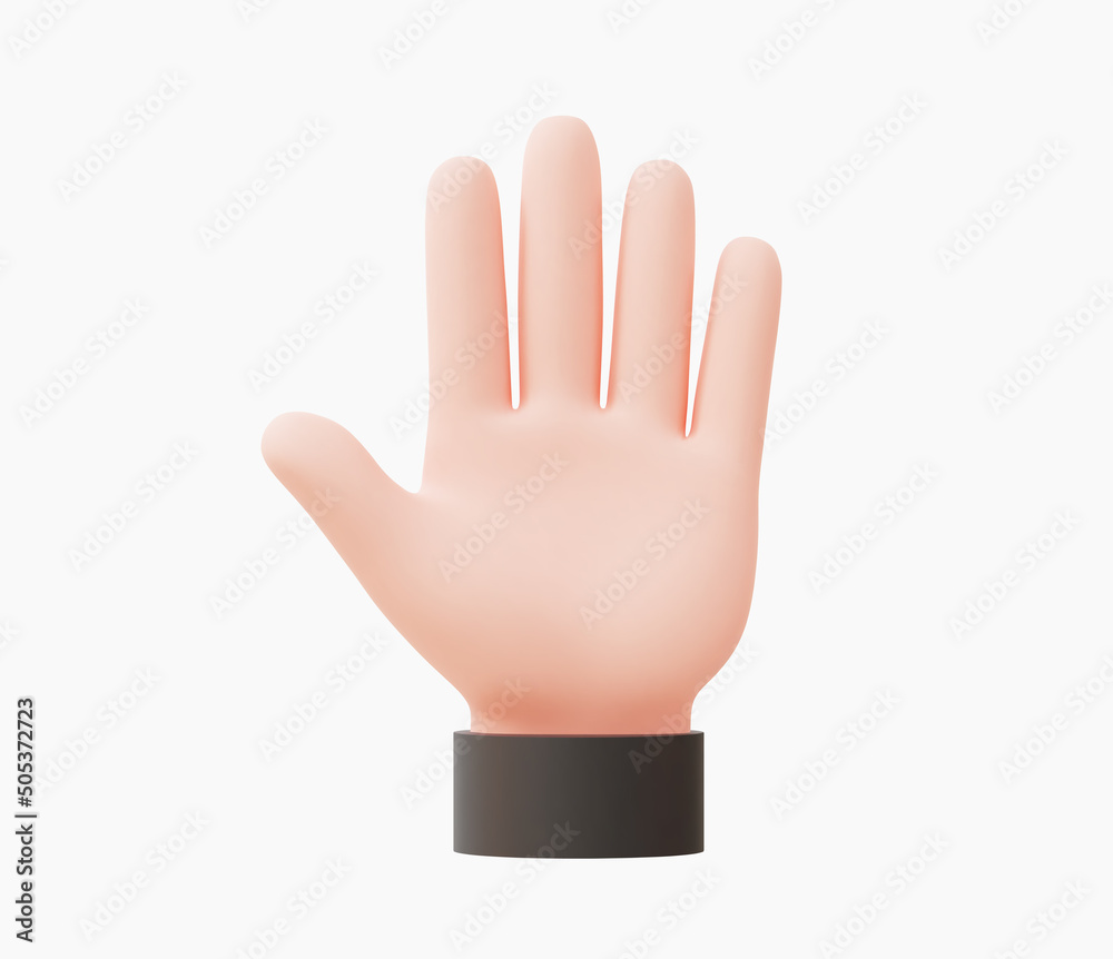 3d Realistic Open palm hand like stop vector illustration. 3d Realistic Open palm hand like stop vector illustration.