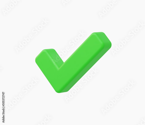 3D Realistic check mark button vector illustration