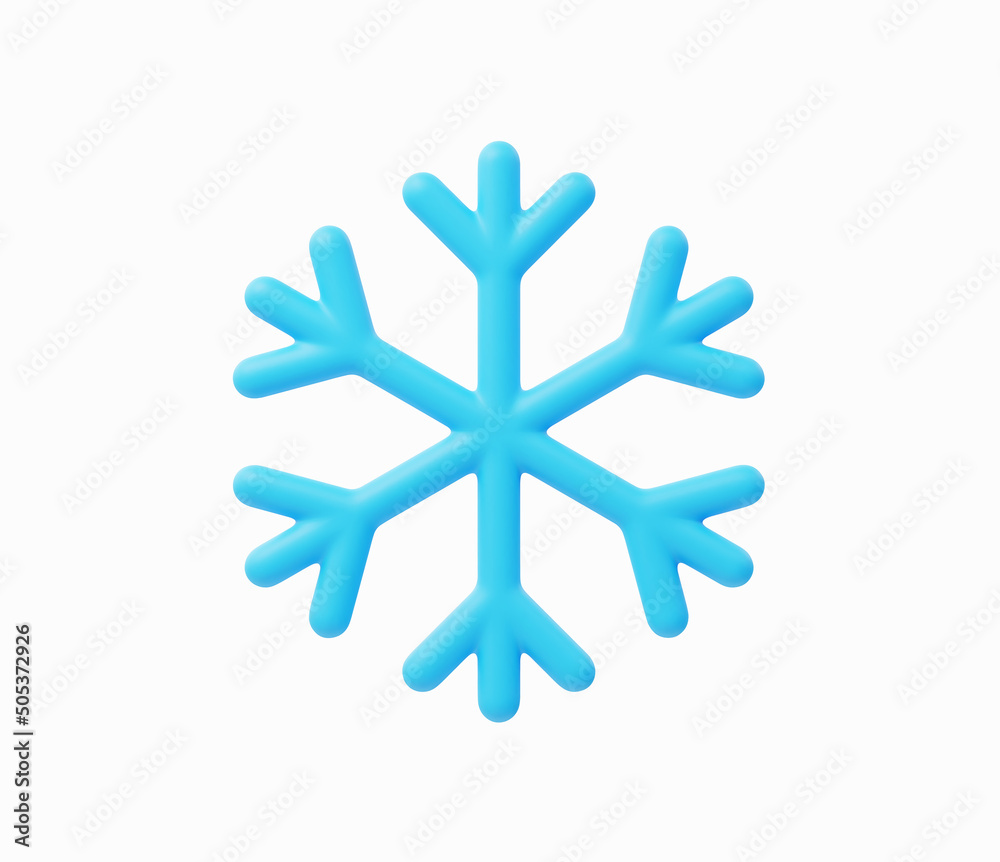 3d Realistic Snowflake Icon vector illustration.