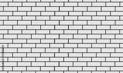Off White Brick Wall Seamless Background Modern Style Vector Illustration