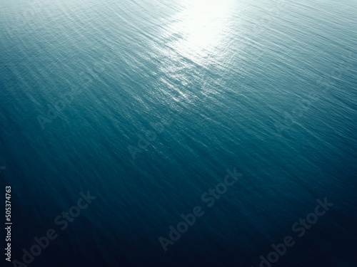 Aerial view of sunirse sea surface photo