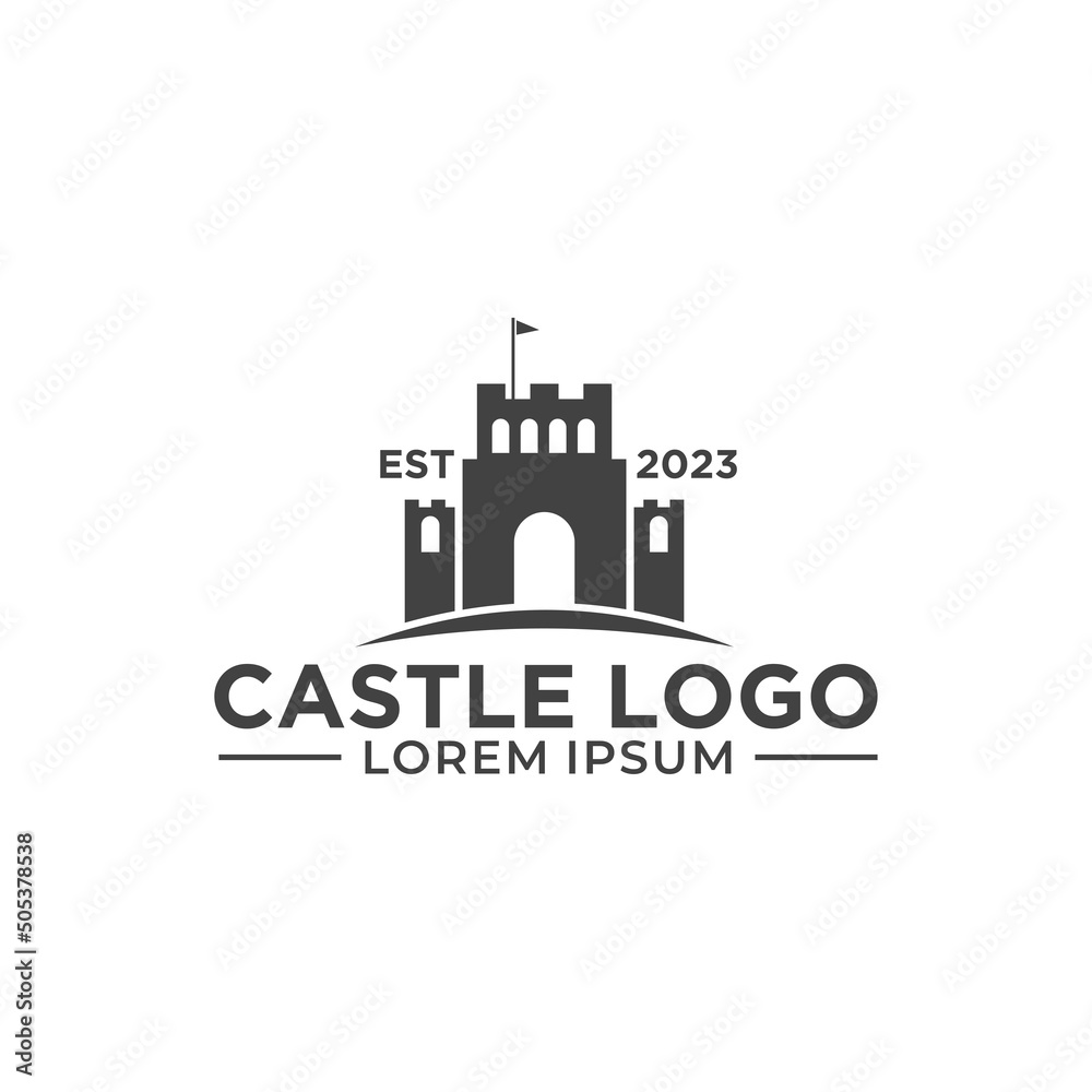 castle logo design, palace, fortress, symbol vector