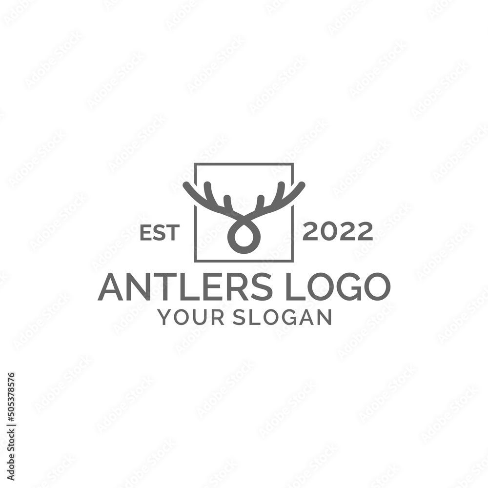 Deer antler logo design vector template Deer antler logo design vector template
