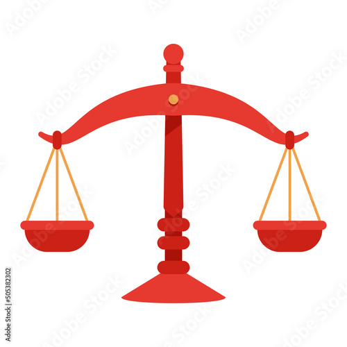 Libra sign vector cartoon illustration isolated on a white background.