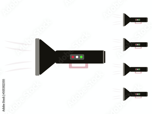 Flashlight outline coloring page vector cartoon illustration