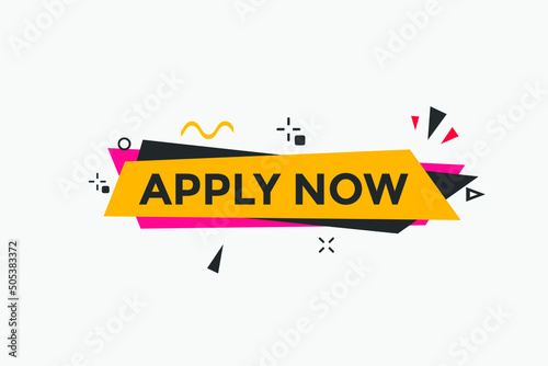 Apply now button. Apply now template for website. Apply now icon flat style 
