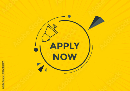 Apply now button. Apply now template for website. Apply now icon flat style
