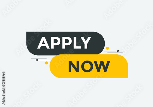 Apply now button. Apply now template for website. Apply now icon flat style
