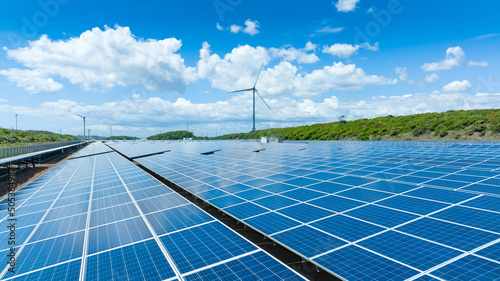 Obraz na płótnie 太陽光発電・風力発電・ドローン・空撮