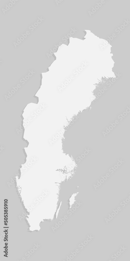 Vector map Sweden, template Europe outline country