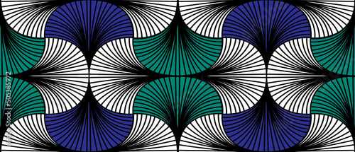 African ethnic traditional blue and green pattern. seamless beautiful Kitenge, chitenge style. fashion design in colorful. Geometric abstract motif. Ankara prints, African wax prints.
