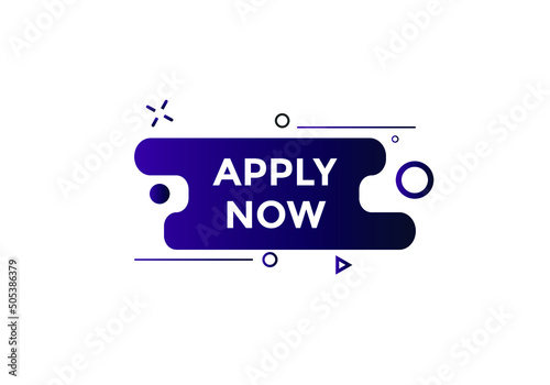 Apply now web button template. Apply now icon label colorful
