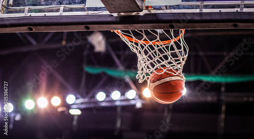 basketball game ball going through hoop © Melinda Nagy