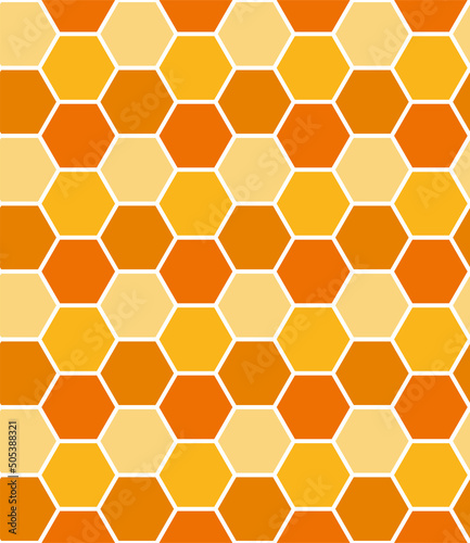 Bee honeycomb seamless pattern, art honey texture