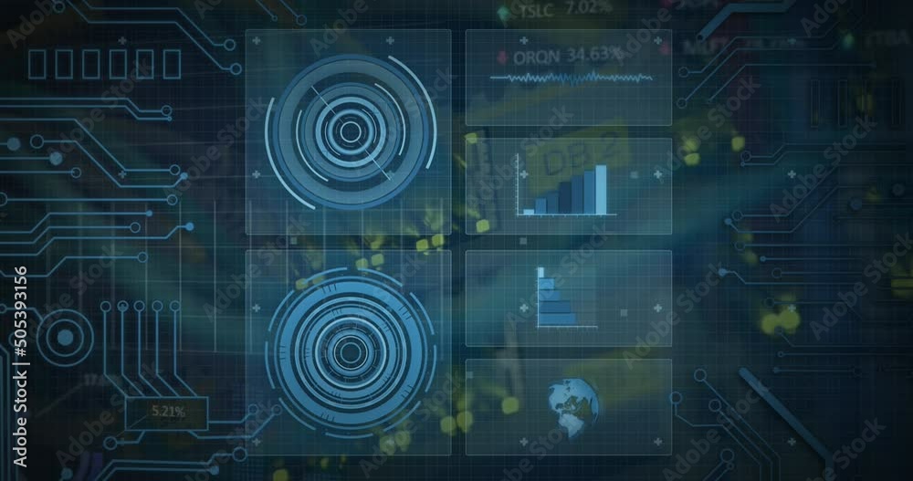 Animation of diverse data processing on digital screen Animation of diverse data processing on digital screen