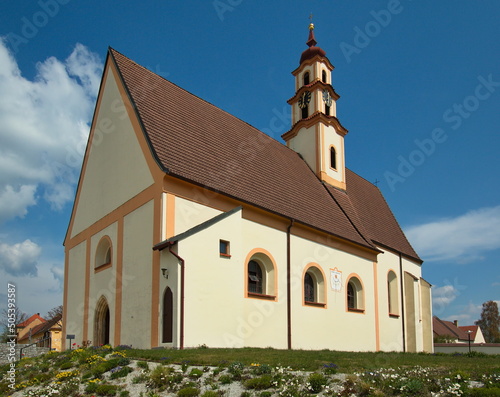 Church in village Sevetin,South Bohemian,Czech Republic,Europe,Central Europe 