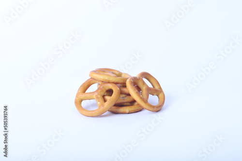 crunchy hard snack pretzels - isolated