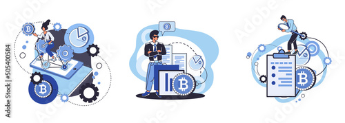 Cryptocurrency bitcoin mining metaphor Blockchain exchange platform. Cyber banking procedures, bitcoin trading, wallet. Ecurrency transactions. Digital currency, cryptocurrency market, hidden mining