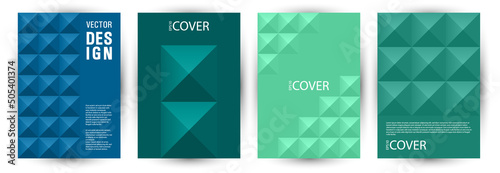 Corporate notebook front page template bundle graphic design. Bauhaus style future voucher layout