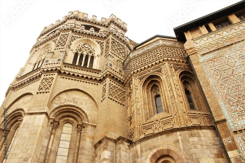 Cathedral  Salvador of Zaragoza, Spain photo lower view to top photo