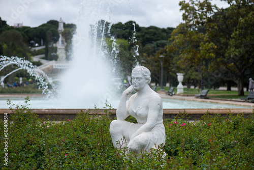 Statue of a woman in Parque Grande José Antonio Labordeta in Zaragoza. Spain. photo