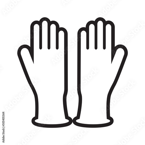 Black line icon for Gloves