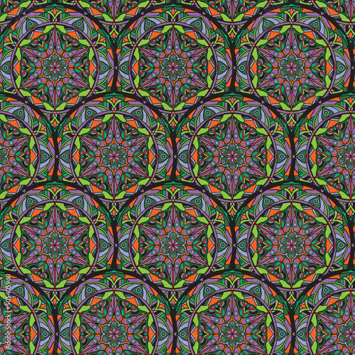 Seamless repeating oriental...