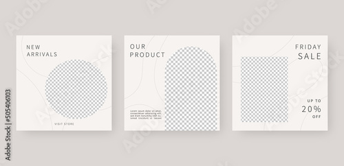Minimalist social media post template. Trendy editable social media post template. template design. Vector illustration.