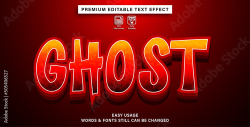 editable text effect ghost