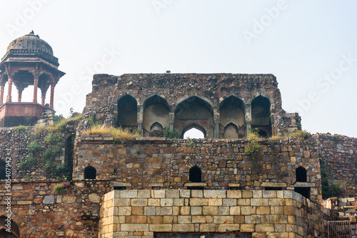 Purana Qila (old fort) is one of the oldest forts in Delhi, India. Built by the second Mughal Emperor Humayun and Surid Sultan Sher Shah Suri in New Delhi, India photo