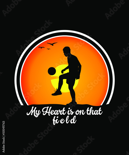 talk with your feet play with your heart soccer t-shirt design