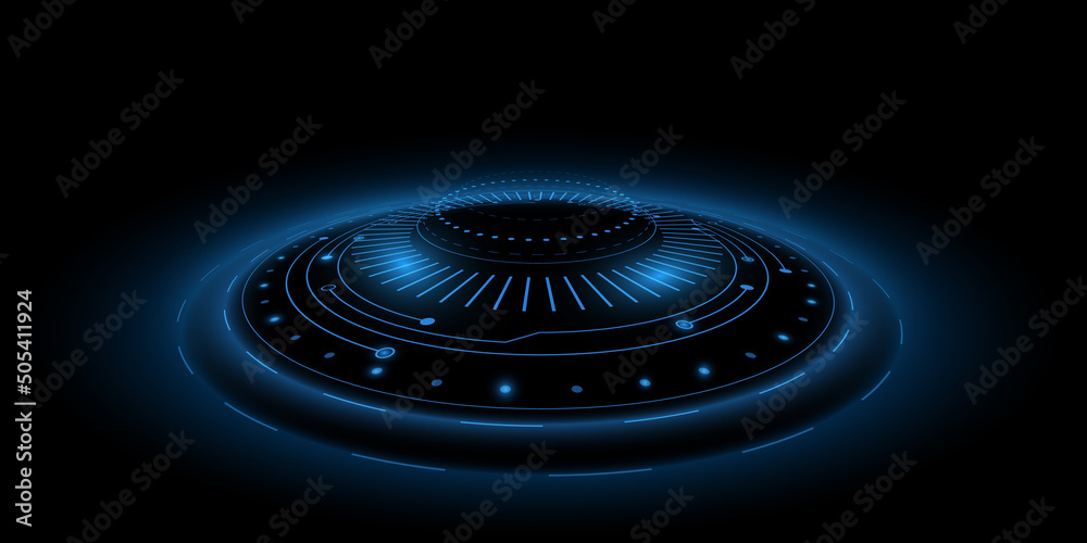 Digital HUD elements with light effect. Futuristic element for design ...