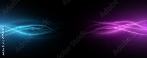 Spurts of flame. Blue and purple magical fire effect. Wavy swirl. Abstract background. Light effect for your design. Vector illustration