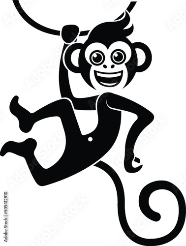 Cartoon Cheeky Monkey Ape Primate Childrens Kids Illustration Design Monke Chimpanzee Funny Cute Baboon Gorilla Chimp Orangutan  photo